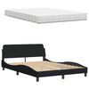 vidaXL Bett mit Matratze "Hanko" Schwarz 120x200 cm Stoff