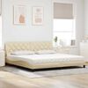 vidaXL Bett mit Matratze Creme 200x200 cm Stoff