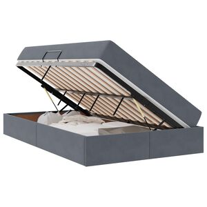 vidaXL Aufbewahrungsbett mit Matratze Dunkelgrau 120 x 190 cm Samt