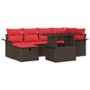 vidaXL Gartensofa-set 7 stk. Braun Poly-Rattan