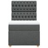 vidaXL Boxspringbett mit Matratze Dunkelgrau 100x200 cm Stoff