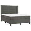 vidaXL Boxspringbett mit Matratze & LED Dunkelgrau 140x200 cm Samt