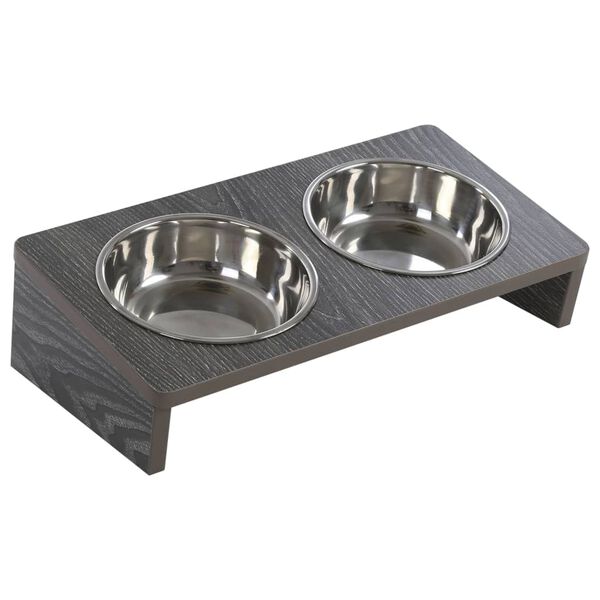 Jack and Vanilla Doppelnapf mit St&auml;nder Molly 2x380 ml Grau