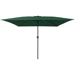 vidaXL Garten-Sonnenschirm Gr&uuml;n 295 x 295 x 245 cm Polyester und Stahl