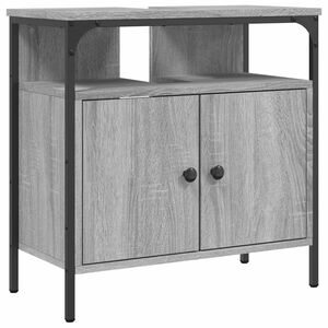 vidaXL Waschbeckenunterschrank Grau Sonoma 60x30x60 cm Holzwerkstoff