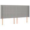 vidaXL Kopfteil mit Ohren Hellgrau 203x16x118/128 cm Stoff