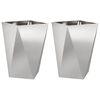 vidaXL Pflanzk&uuml;bel 2 pcs Silber 50 x 50 x 75 cm Edelstahl