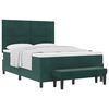 vidaXL Boxspringbett mit Matratze Dunkelgr&uuml;n 140 x 190 cm Samt