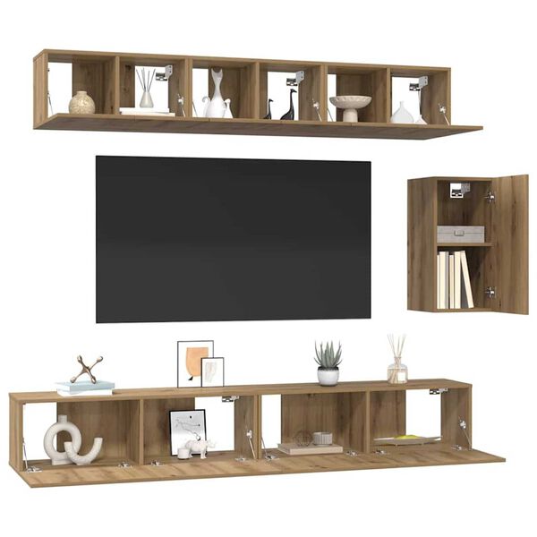 vidaXL TV-Schrank-Set 6 pcs Artisan-Eiche 100 x 30 x 30 cm