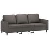 vidaXL 3-Sitzer-Sofa mit Hocker Grau 180 cm Kunstleder
