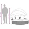 vidaXL Outdoor-Loungebett mit Dach und Kissen Schwarz Poly Rattan