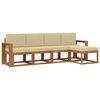 vidaXL Outdoor-Sofagarnitur 5 pcs Natur und Beige Massivholz Akazie