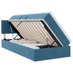 vidaXL Aufbewahrungsbett mit Kopfteil Dunkelblau 90 x 190 cm Samt