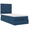 vidaXL Ottoman-Bett mit Matratze Blau 90x200 cm Stoff