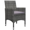 vidaXL 3-tlg. Bistro-Set Poly Rattan und Akazienholz Grau