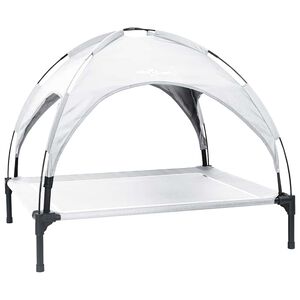vidaXL Hundebett 104 x 86 x 84,5 cm Stahl Silber Grau