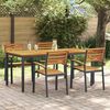 vidaXL Garten Essgruppe 5 pcs Schwarz Massivholz Akazie