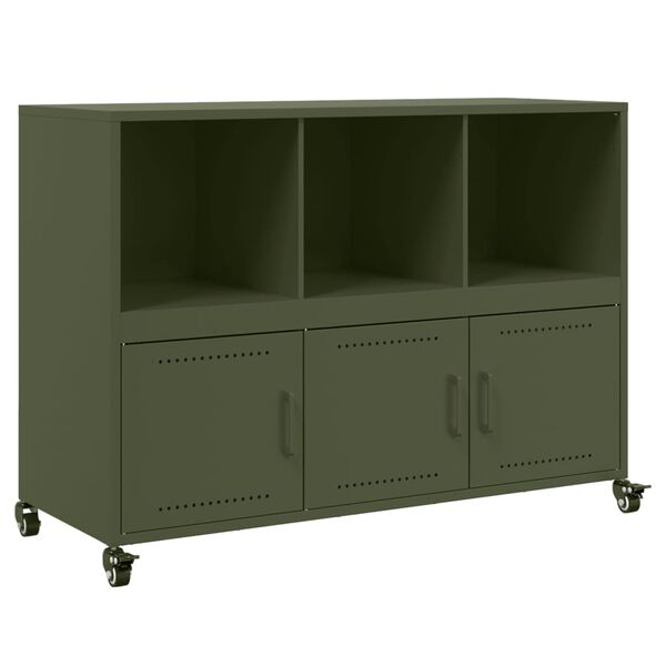 vidaXL Sideboard Olivgr&uuml;n 100,5x39x72 cm Stahl