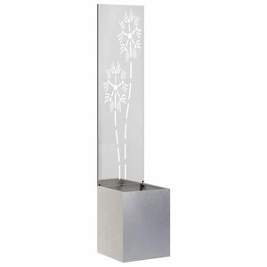 vidaXL Garten Sichtschutz-Leinwand Floral Silber 32 x 150 cm Edelstahl
