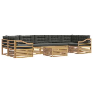 vidaXL Outdoor-Sofagarnitur 8 stk. Wei&szlig; und Anthrazit
