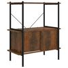 vidaXL Regal mit 3 B&ouml;den und Schrank 80x40x92 cm Stahl Holzwerkstoff