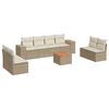 vidaXL 9-tlg. Garten-Sofagarnitur mit Kissen Beige Poly Rattan