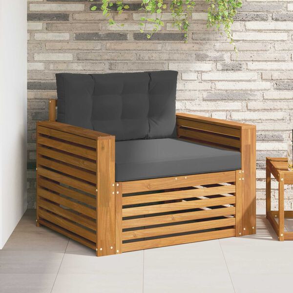 vidaXL Outdoor-Sofagarnitur Massives Akazienholz und Polyester Natur