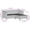 vidaXL 3-tlg. Garten-Lounge-Set mit Kissen Grau Poly Rattan