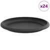 vidaXL Runde Blumenplatte 24 Stk. Schwarz &Oslash; 17,5 x 2 cm Kunststoff
