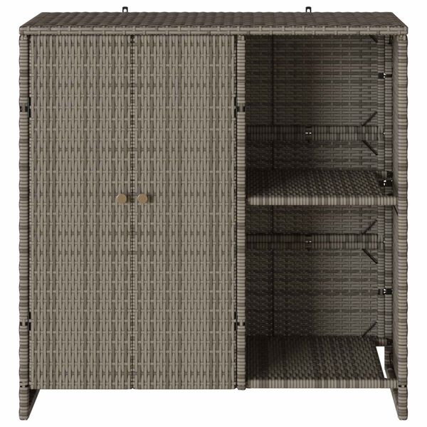 vidaXL Badschrank mit Speicher mit Tür Grau 100 x 36 x 102 cm Rattan