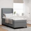 vidaXL Boxspringbett mit Matratze Hellgrau 90 x 190 cm Stoff