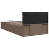 vidaXL Bett mit Bettkasten Hydraulisch mit LED Taupe Stoff 100x200 cm