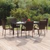 vidaXL 7-tlg. Garten-Essgruppe Braun Poly Rattan