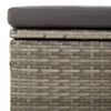 vidaXL Gartenhocker mit Kissen Grau 55x55x30 cm Poly Rattan