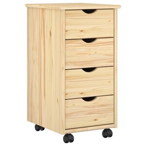 vidaXL Rollschrank 34 x 39 x 65,5 cm Massivholz Kiefer Braun