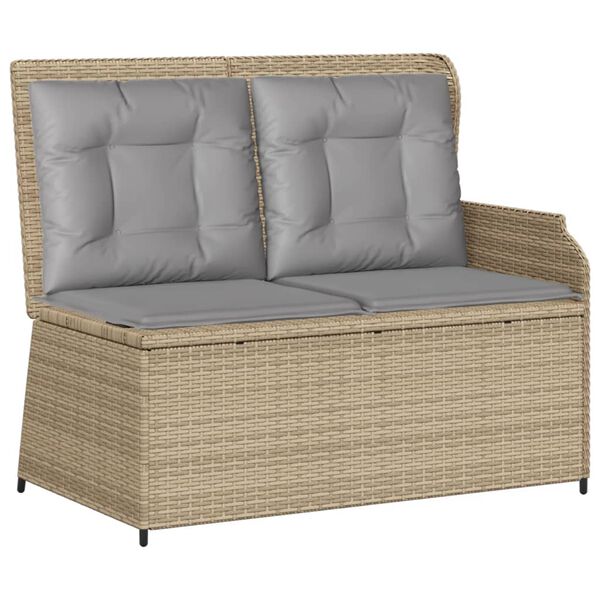 vidaXL 7-tlg. Garten-Lounge-Set mit Kissen Beige Poly Rattan