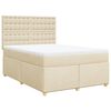 vidaXL Boxspringbett mit Matratze Creme 160x200 cm Stoff