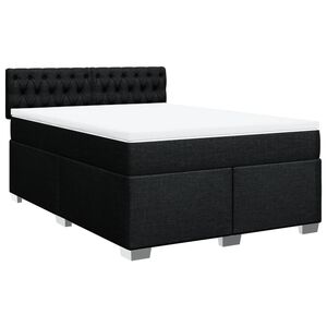 vidaXL Boxspringbett mit Matratze Schwarz 160x200 cm Stoff