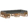vidaXL Outdoor-Sofagarnitur mit Kissen 11 pcs Natur und Anthrazit