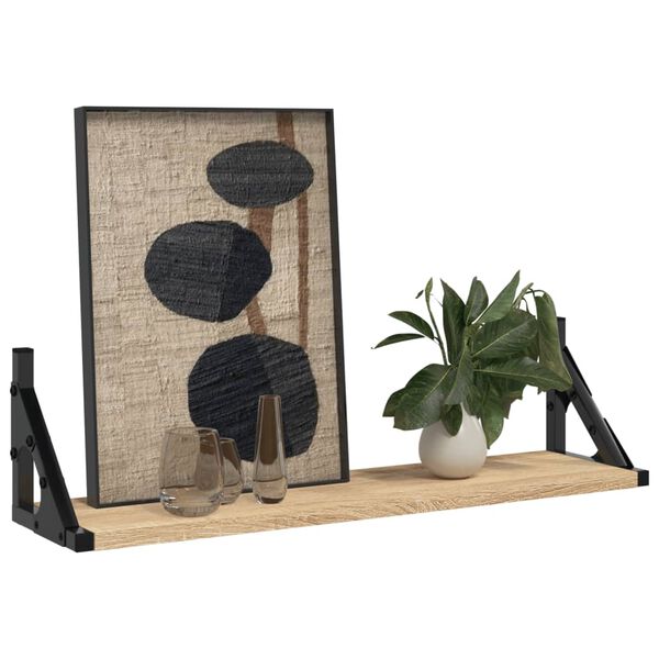 vidaXL Wandregale 2 Stk. Sonoma-Eiche 60x15x15,5 cm