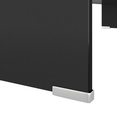 vidaXL TV-Tisch/Bildschirmerhöhung Glas Schwarz 90x30x13 cm