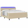 vidaXL Boxspringbett Hellgrau und Wei&szlig; 203 x 180 x 88 cm Cordstoff