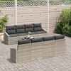 vidaXL Sofa Set mit Kissen 7 pcs Hellgrau und Dunkelgrau Poly-Rattan