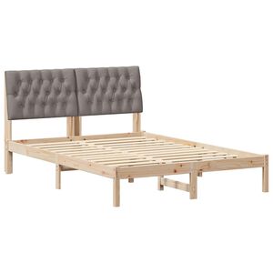 vidaXL Bettgestell mit gepolstertem Kopfteil Braun 135 x 190 cm