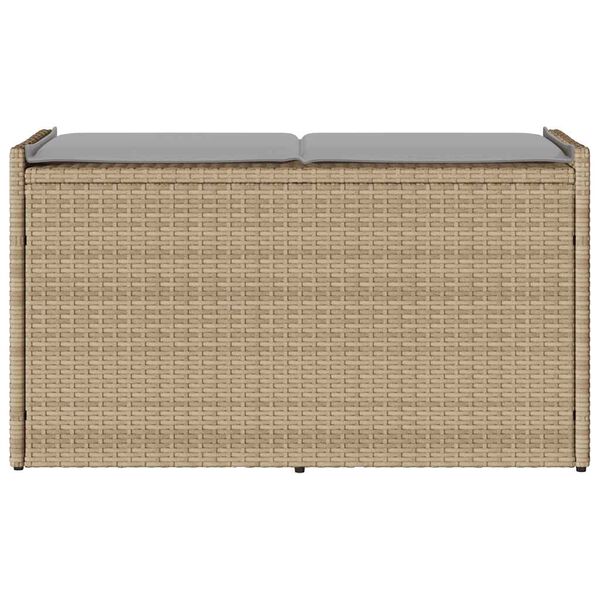 vidaXL Outdoor-Sitzbank mit Stauraum und Kissen Beige 100 cm