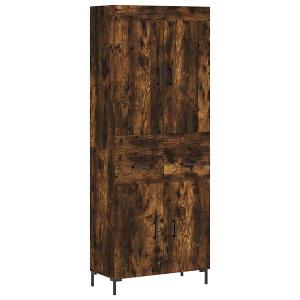 vidaXL Highboard Räuchereiche 69,5x34x180 cm Holzwerkstoff