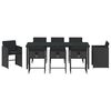 vidaXL Garten Essgruppe 9 pcs Schwarz Poly-Rattan