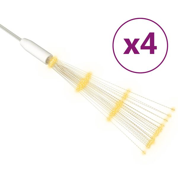 vidaXL Feuerwerkslichter 4 Stk. Weihnachtsdeko Warmwei&szlig; 20 cm 560 LEDs