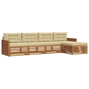 vidaXL Outdoor-Sofagarnitur 5 stk. Natur und Beige
