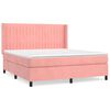 vidaXL Boxspringbett mit Matratze Rosa 160x200 cm Samt